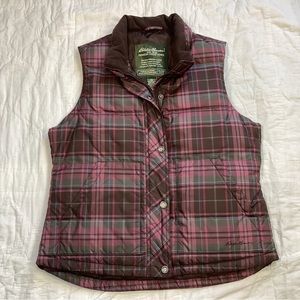 Womens Eddie Bauer Down Insulated Puffer Vest Plaid Medium.